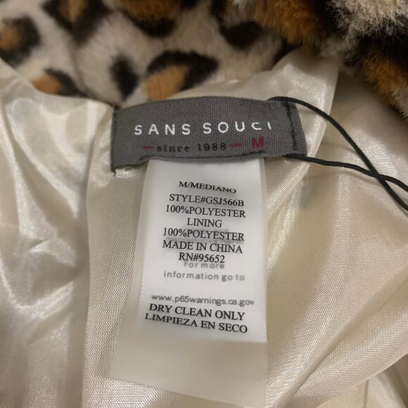 San Souci Leopard Faux Fur Crop Coat Medium 955652 - Picture 8 of 9